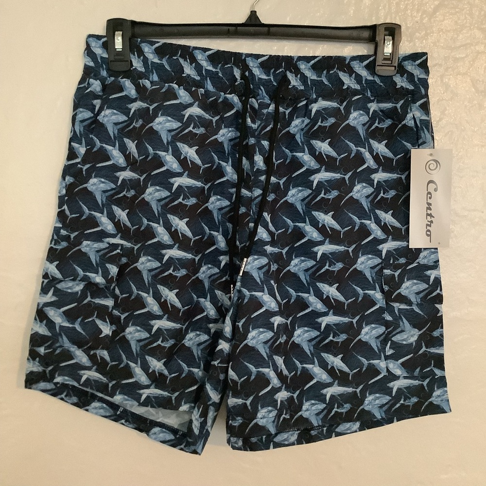 Centro Navy Shark swim Shorts